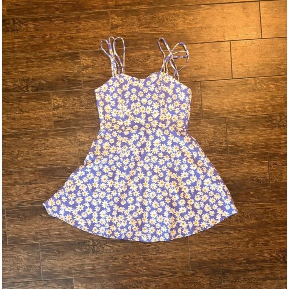 No Brand Lavender Smiley Daisy Mini Dress - S